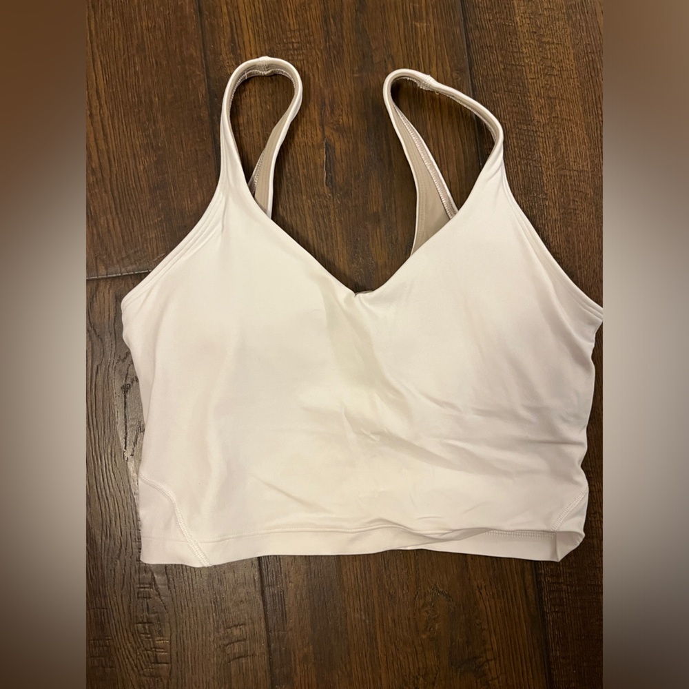 LULULEMON size 6 white tank top sports bra